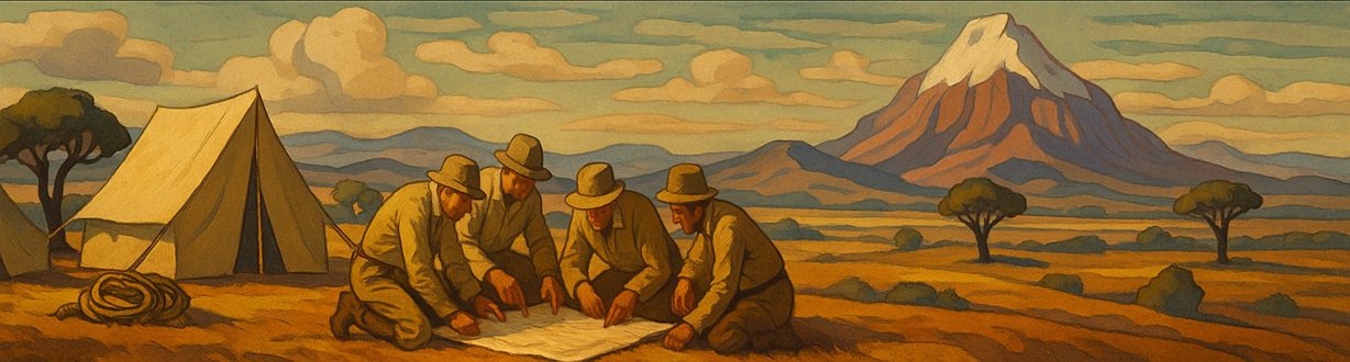 four-explorer-looking-at-a-map